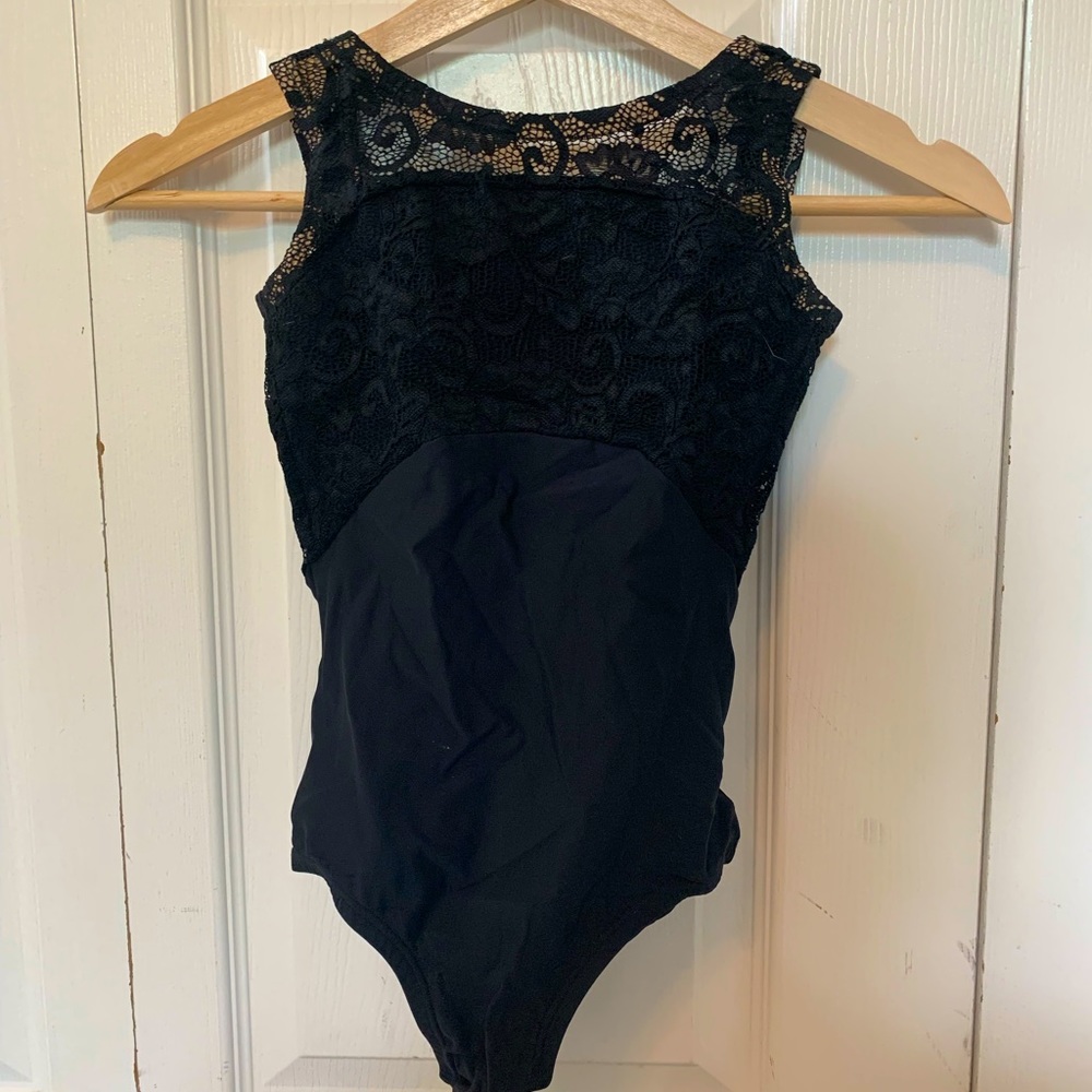 Luckyleo black lace “Star” leotard- size XXS